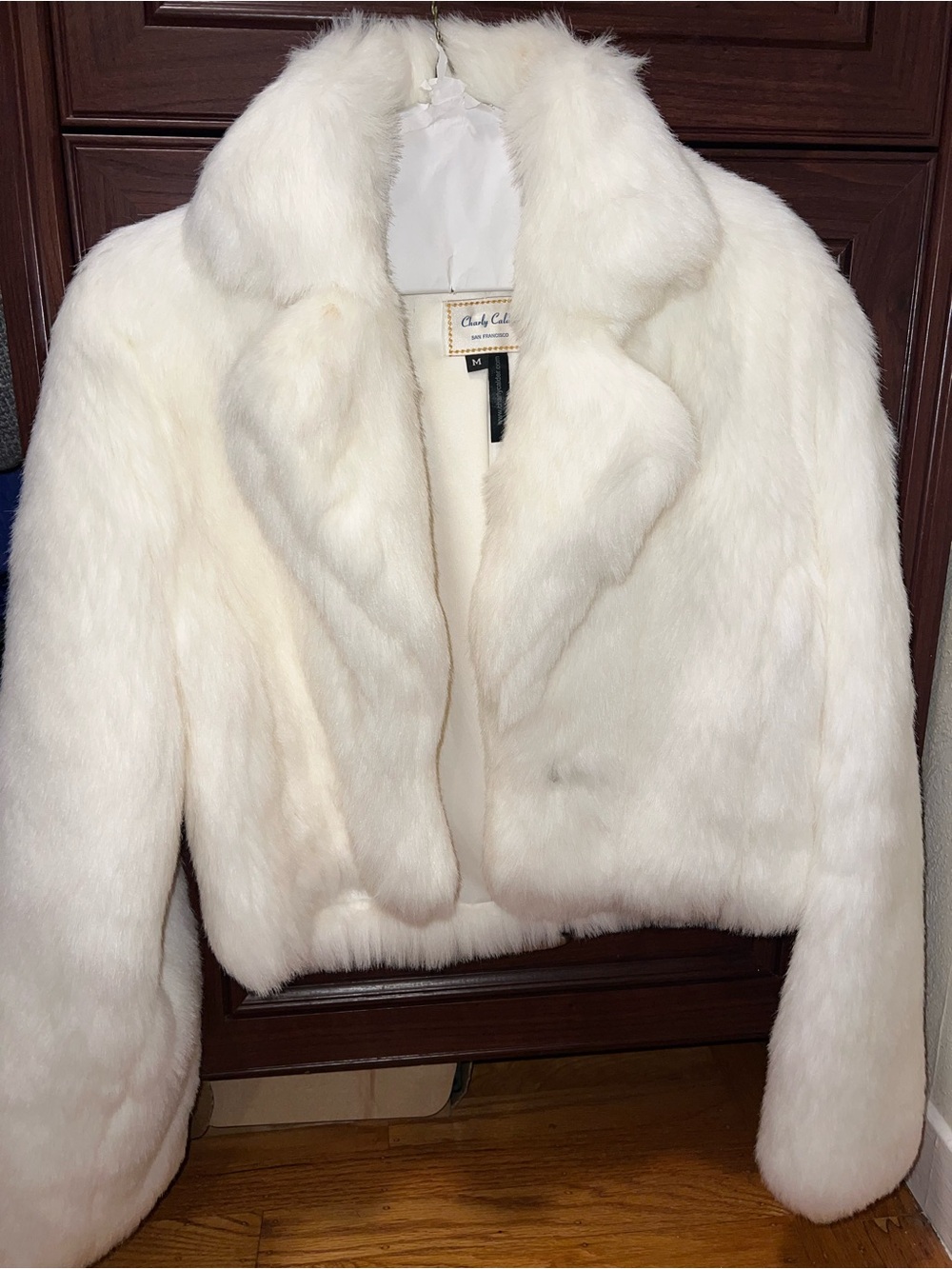 Chadwicks Ivory Faux Fur Cropped Jacket